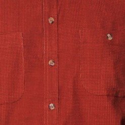 Mr.030 เสื้อเชิ้ตผู้ชายแขนยาว สีแดงอิฐ ผ้า