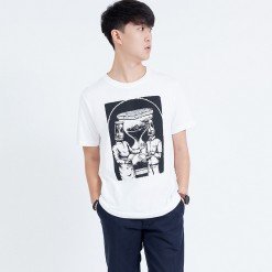 Ts.009 เสื้อยืดผู้ชายแขนสั้น ลาย Time