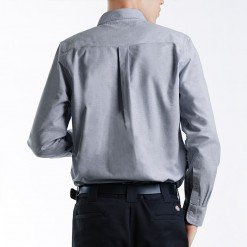 Alternative view of Mr.594 เสื้อเชิ้ตผู้ชายแขนยาว ผ้าอ๊อกฟอร์ด สีเทา