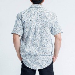 Alternative view of Mr.516 เสื้อเชิ้ตผู้ชายแขนสั้น ลาย Color Scratch สีขาว