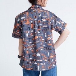 Alternative view of Mr.523 เสื้อเชิ้ตผู้หญิงแขนสั้น ลาย Surf Boy สีเทา