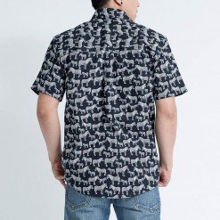 Alternative view of Mr.585 เสื้อเชิ้ตผู้ชายแขนสั้น ลาย Zebra สีดำ