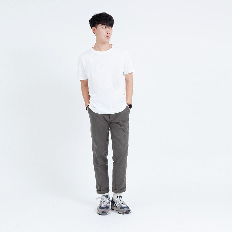 Lp.003 กางเกงขายาวผู้ชาย ผ้าชิโน สีเบจเข้ม - Image 4