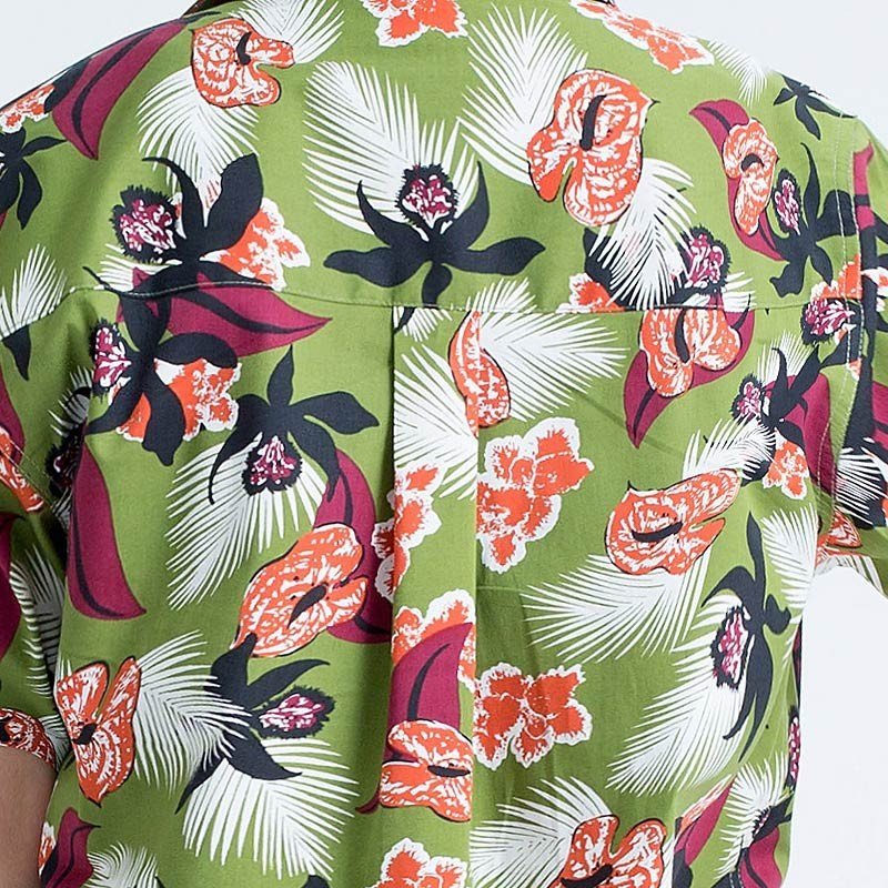 Mr.514 เสื้อเชิ้ตผู้หญิงแขนสั้น ลายดอก OLIVE FLORAL สีเขียว - Image 4