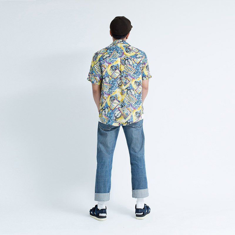 Mr.515 เสื้อเชิ้ตผู้ชายแขนสั้น ลาย SURREAL ASTROLOGY สีเหลือง - Image 5
