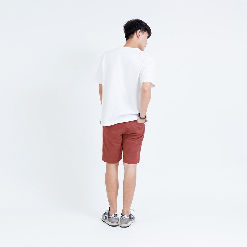 Sp.005 กางเกงขาสั้นผู้ชาย ผ้าชิโน สีแดง Red Brick - Image 5