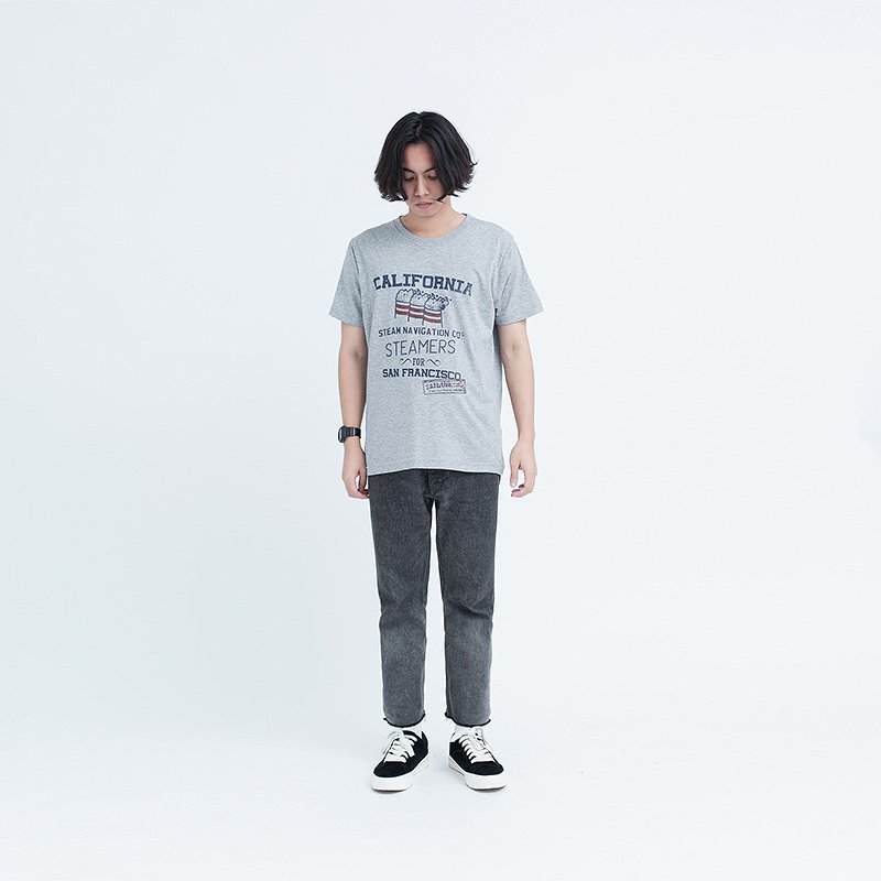 Ts.019 เสื้อยืดผู้ชายแขนสั้น ลาย California Steamer - Image 4