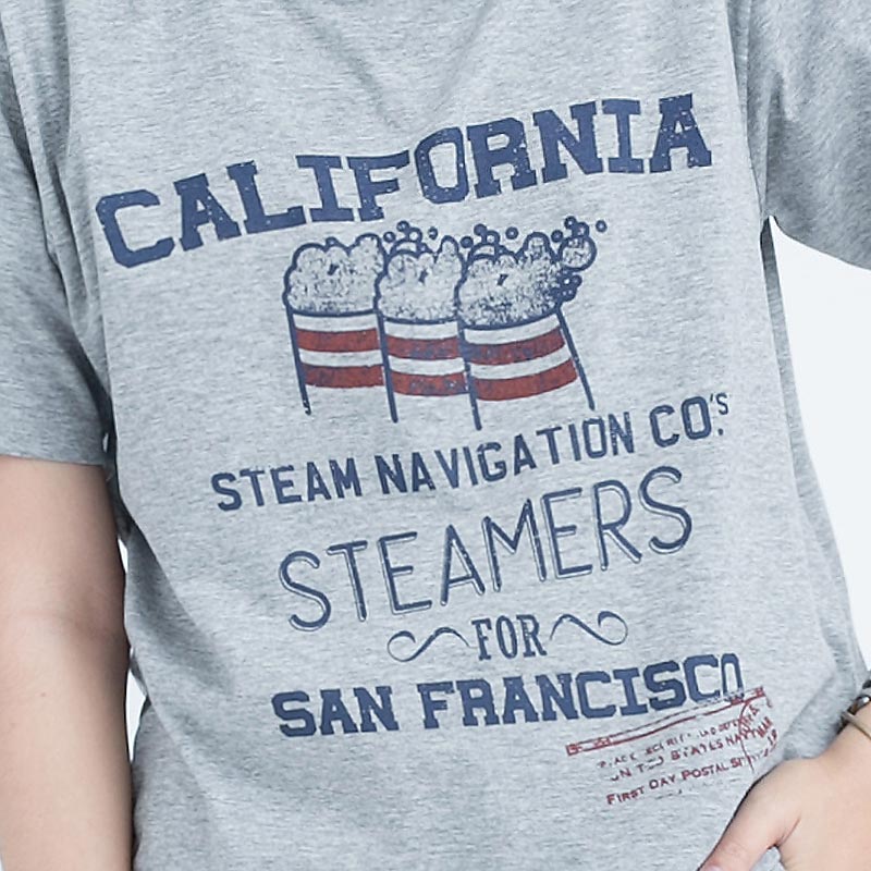 Ts.019 เสื้อยืดผู้หญิงแขนสั้น ลาย California Steamer - Image 2