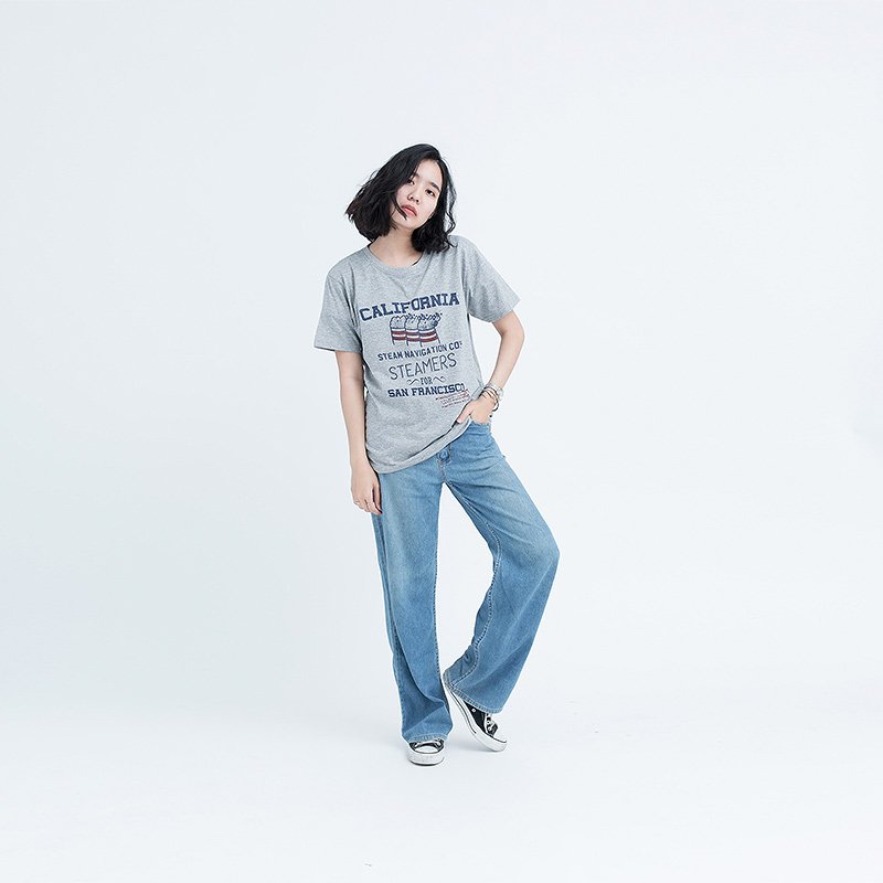 Ts.019 เสื้อยืดผู้หญิงแขนสั้น ลาย California Steamer - Image 4