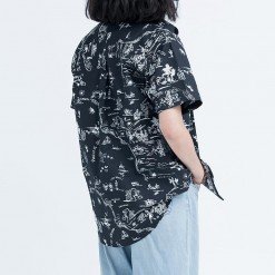 Alternative view of Mr.597 เสื้อเชิ้ตผู้หญิงแขนสั้น ลายฮาวาย Treasure Landed สีดำ