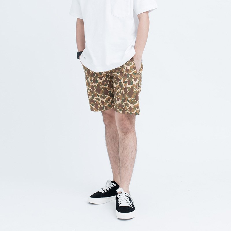 Sp.007 กางเกงขาสั้นผู้ชาย ผ้าลูกฟูกลาย CAMO Japan สี Autumn