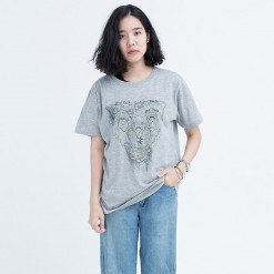 Ts.025 เสื้อยืดผู้หญิงแขนสั้น ลาย Open Wide