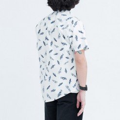 Alternative view of Mr.537 เสื้อเชิ้ตผู้ชายแขนสั้น ลายจุด Vintage Racing Car สีขาว