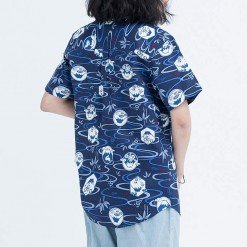 Alternative view of Mr.609 เสื้อเชิ้ตผู้หญิงแขนสั้น ลาย Fujisan สีน้ำเงิน