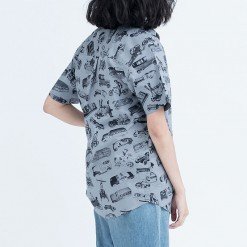 Alternative view of Mr.616 เสื้อเชิ้ตผู้หญิงแขนสั้น ลาย Vintage Tin Toys สีเทา