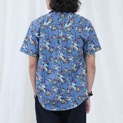 Alternative view of Mr.644 เสื้อเชิ้ตผู้ชายแขนสั้น ลายฮาวาย Modern Beach สีฟ้าคราม