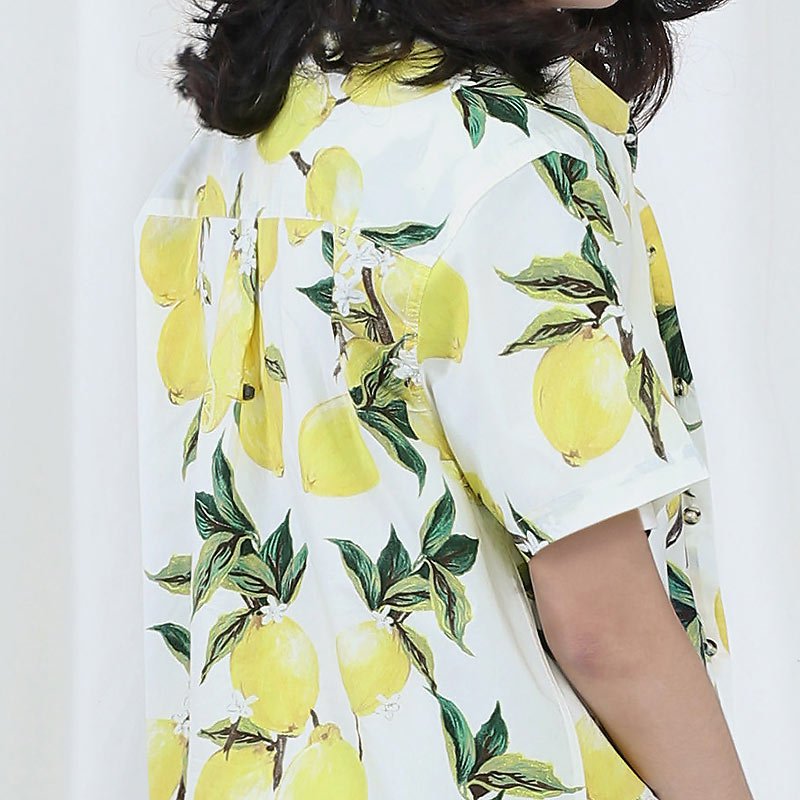 Mr.650 เสื้อเชิ้ตผู้หญิงแขนสั้น ลาย SUPER LEMON สีเหลือง - Image 3