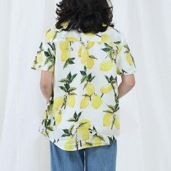 Alternative view of Mr.650 เสื้อเชิ้ตผู้หญิงแขนสั้น ลาย SUPER LEMON สีเหลือง