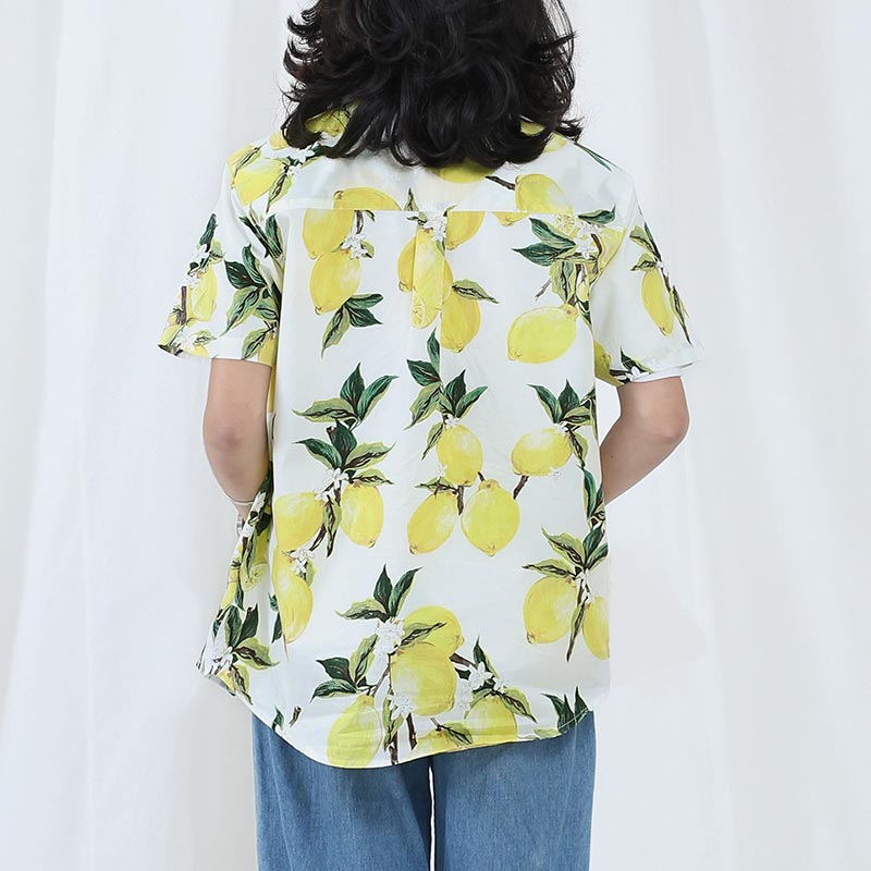 Mr.650 เสื้อเชิ้ตผู้หญิงแขนสั้น ลาย SUPER LEMON สีเหลือง - Image 2