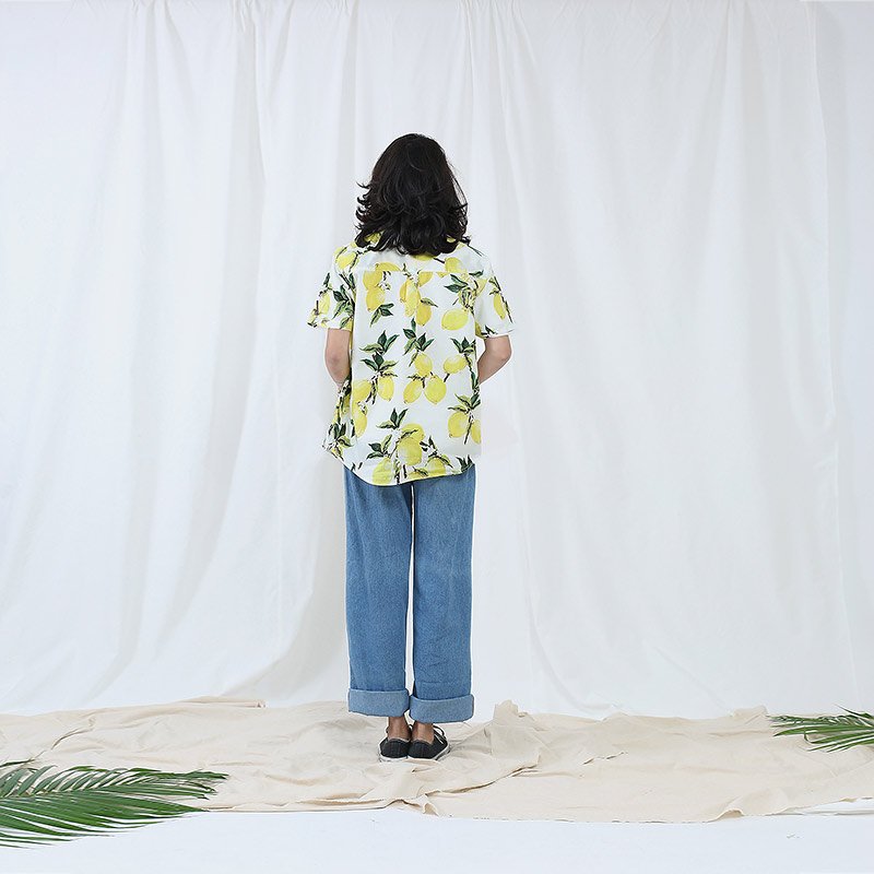Mr.650 เสื้อเชิ้ตผู้หญิงแขนสั้น ลาย SUPER LEMON สีเหลือง - Image 5