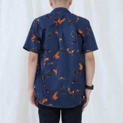 Alternative view of Mr.651 เสื้อเชิ้ตผู้ชายแขนสั้น ลาย Black Hawk สีน้ำเงินเข้ม