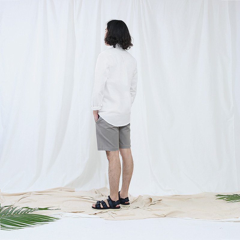 Sp.017 กางเกงขาสั้นผู้ชาย ผ้าชิโน สีเทาอ่อน Light Grey - Image 5