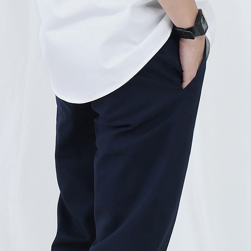 Lp.004 กางเกงขายาวผู้ชาย ผ้าชิโน สีน้ำเงินเข้ม Midnight - Image 2