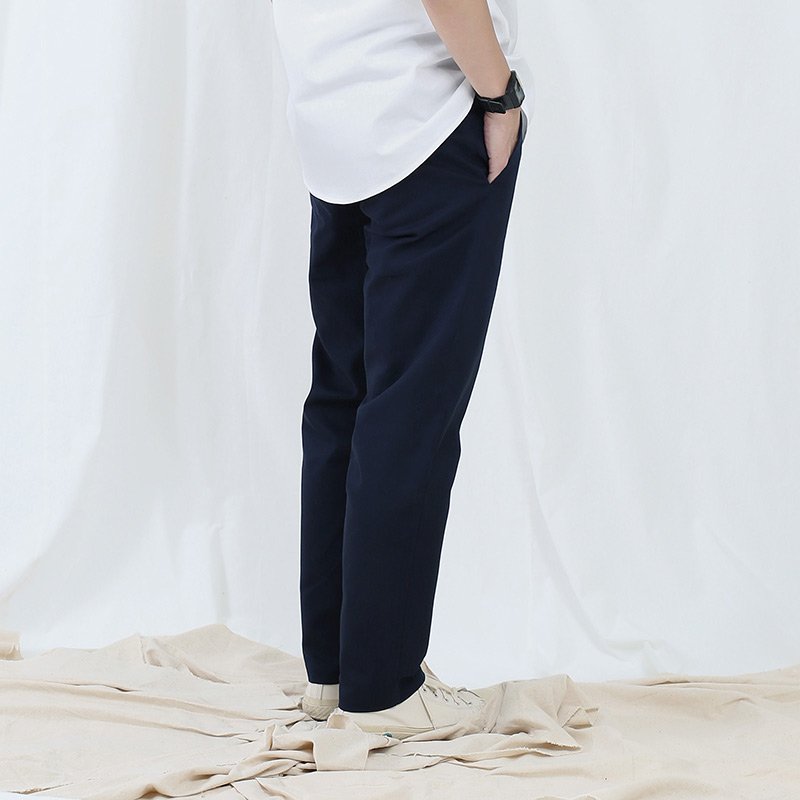 Lp.004 กางเกงขายาวผู้ชาย ผ้าชิโน สีน้ำเงินเข้ม Midnight - Image 3