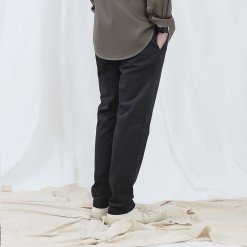 Alternative view of Lp.007 กางเกงขายาวผู้ชาย ผ้าชิโน สีดำฟอก Washed Black