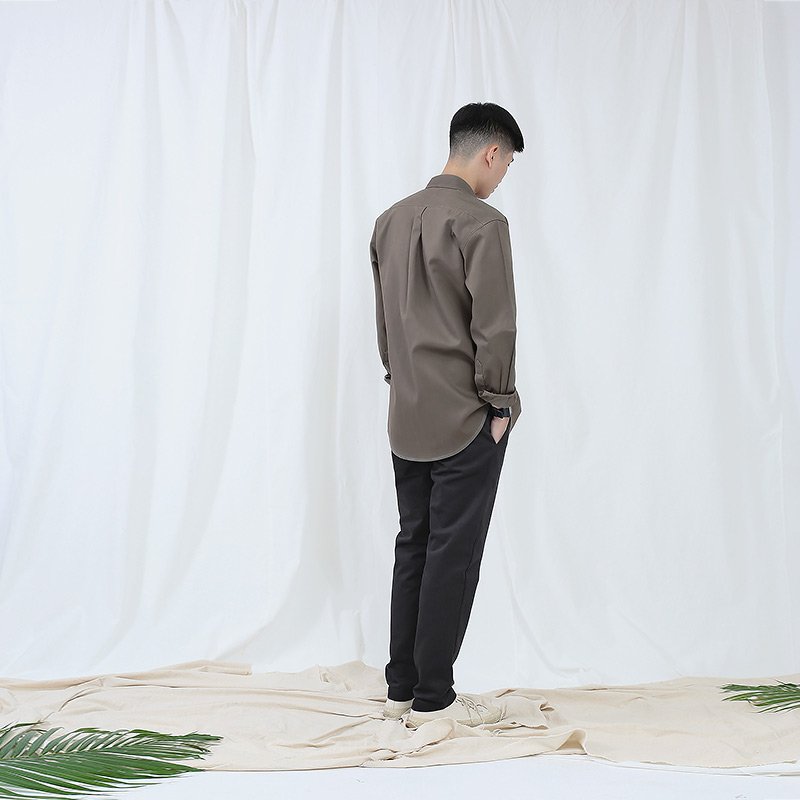 Lp.007 กางเกงขายาวผู้ชาย ผ้าชิโน สีดำฟอก Washed Black - Image 5