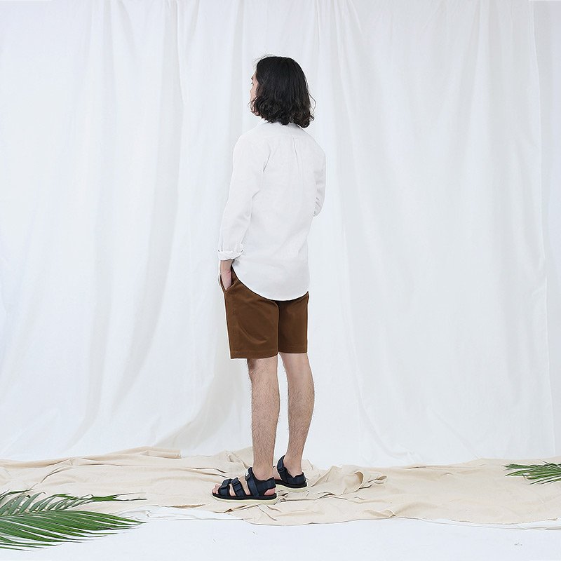 Sp.015 กางเกงขาสั้นผู้ชาย ผ้าชิโน สีน้ำตาล Khaki - Image 5