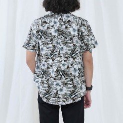 Alternative view of Mr.654 เสื้อเชิ้ตผู้ชายแขนสั้น ลายฮาวาย Floral Surf Club สีเทาดำ