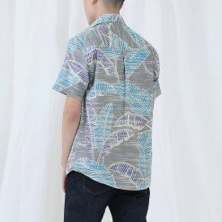 Alternative view of Mr.670 เสื้อเชิ้ตผู้ชายแขนสั้น ลายฮาวาย Banana Leaf พื้นสีเทา