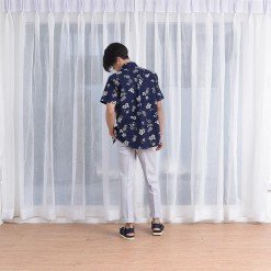 Mr.686 เสื้อเชิ้ตผู้ชายแขนสั้น ลายฮาวาย Pineapple Toss สีน้ำเงินเข้ม - Image 5