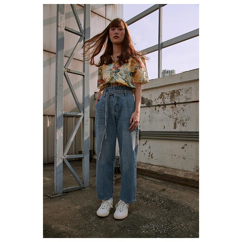 Lp.018 กางเกงขายาวผู้หญิง Boyfriend Jeans สี Blue Jean - Image 7