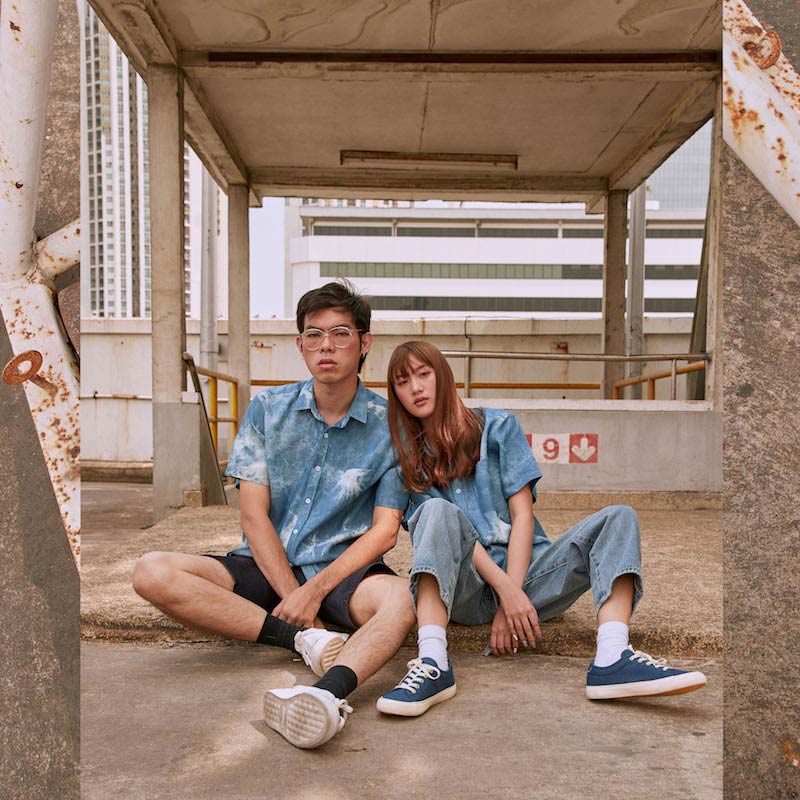 Mr.513 เสื้อเชิ้ตผู้ชายแขนสั้น ผ้ามัดย้อมสีฟ้า - Image 3