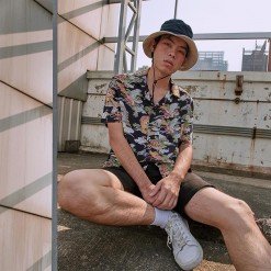 Alternative view of YMS-006 เสื้อเชิ้ตทรงฮาวายผู้ชาย Chinoiserie Tiger สีดำ