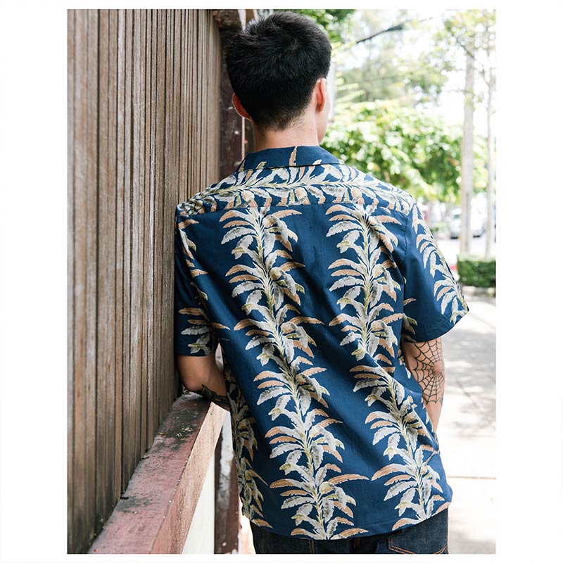 Mr.811 เสื้อเชิ้ตทรงฮาวายผู้ชาย ลาย Hawaii Shirt สีน้ำเงิน - Image 7