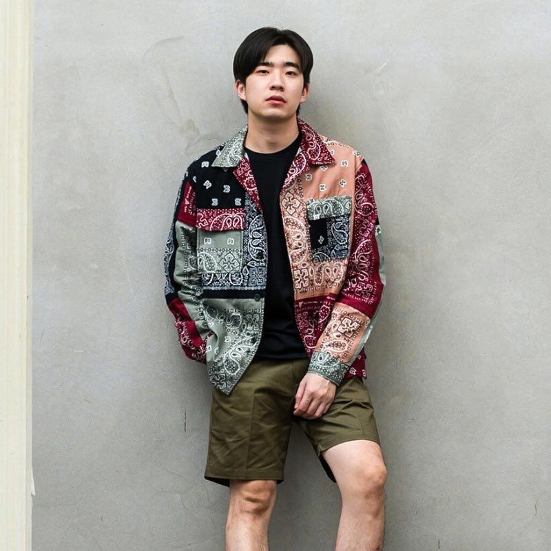 Mr.833 เสื้อแจ็คเก็ตผู้ชาย Curfew Bandana Jacket สี Multicolor