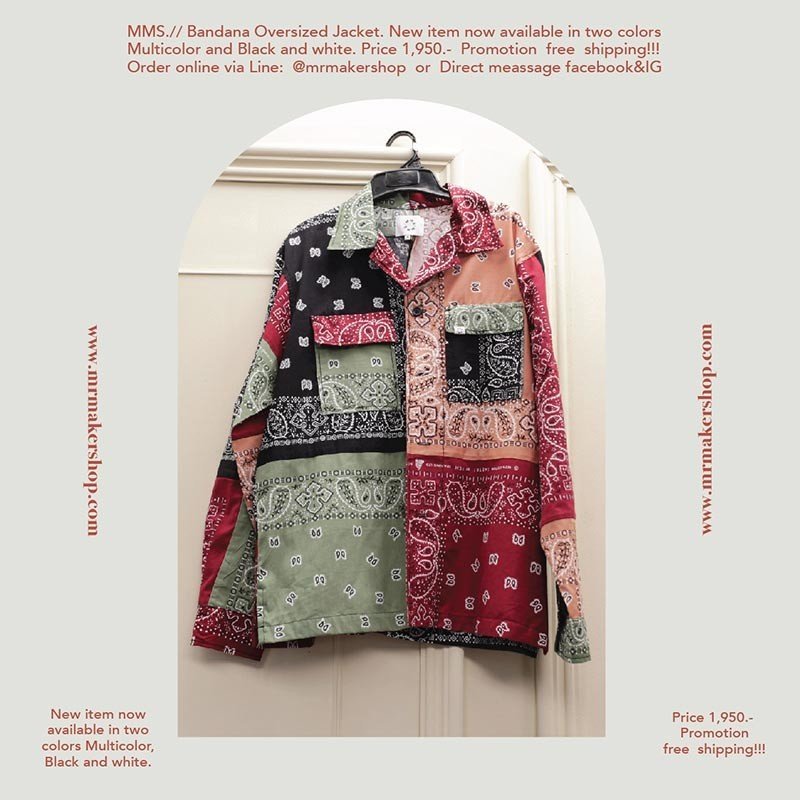 Mr.833 เสื้อแจ็คเก็ตผู้ชาย Curfew Bandana Jacket สี Multicolor - Image 3