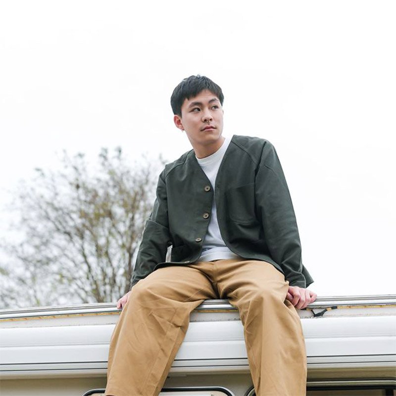 Mr.909 เสื้อแจ็คเก็ตแขนยาว Baseball Jacket สี Dark Green